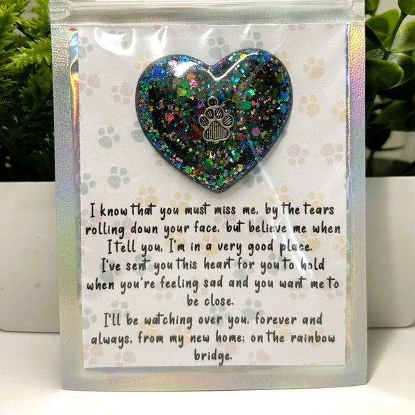 Pet Pocket Hug, Pet Loss Keepsake, Loss of Pet Memorial, Rainbow Bridge, Dog Loss, Cat Loss, Remembrance Gifts,Sympathy Gift For Loss of Dog