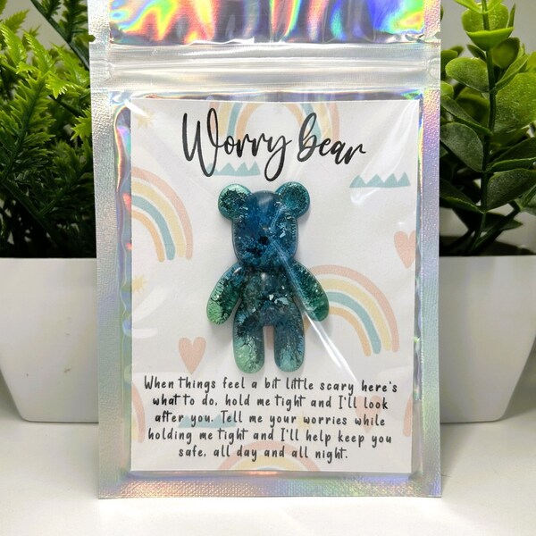 Worry Bear, Pocket Bear Hug, Anxiety Gifts for Women, Worry Buddy, Kids Pocket Hug, Mental Health Positivity Gift, Anxiety Gift for Friend