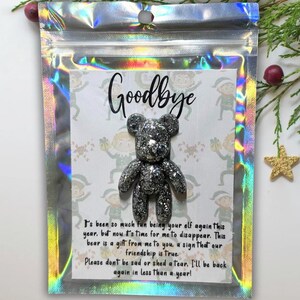 Elfe au revoir, décoration de boîte pour le réveillon de Noël, étreinte ours dans une poche à Noël, décoration de bas de Noël pour enfants, cadeau de départ elfe coquin, jusqu'à l'année prochaine