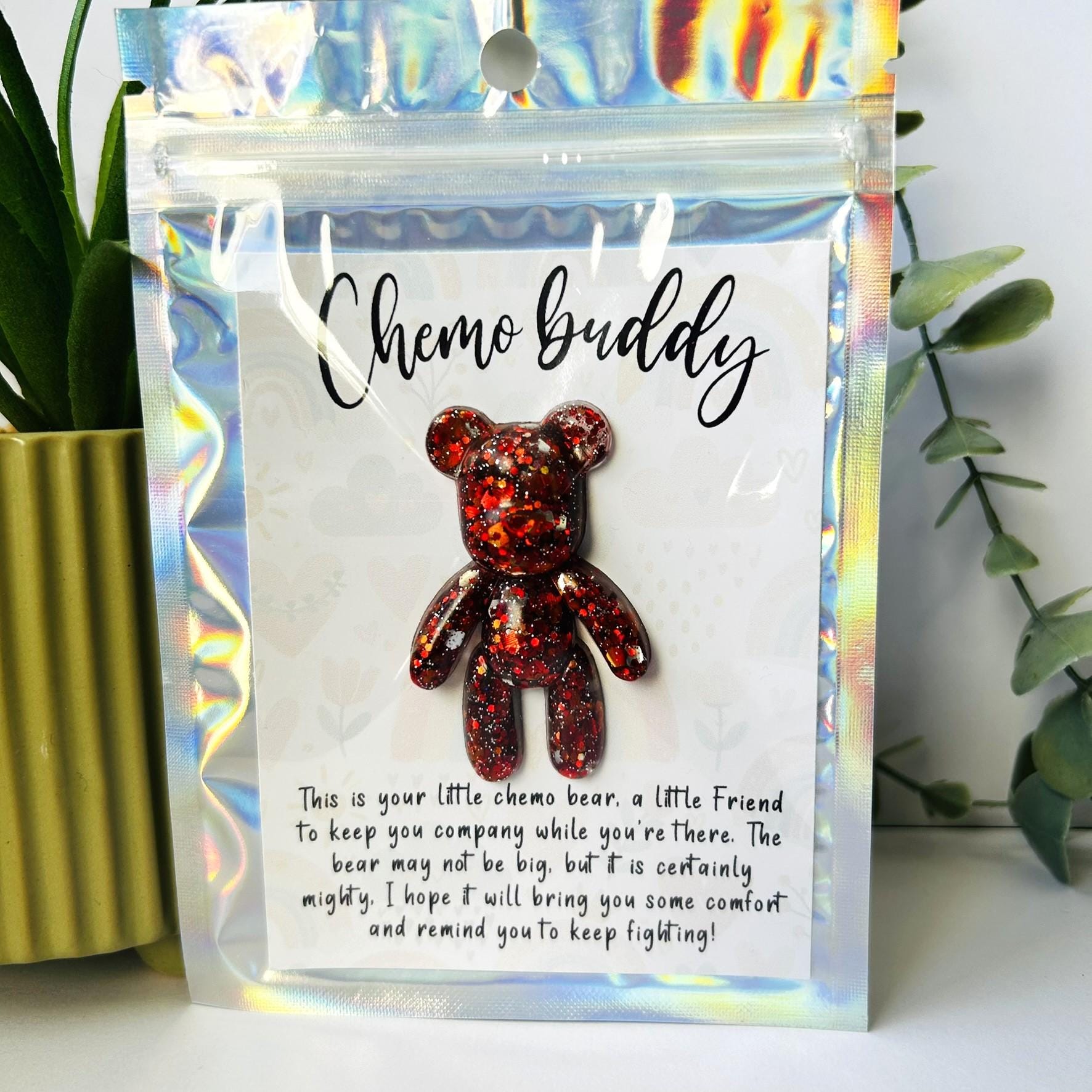Cancer Support Bear, Chemo Buddy, Hospital Pocket Hug Bear, Cancer Care Gift for Woman, Hug in Box Gift, Support For Cancer Patient Cards