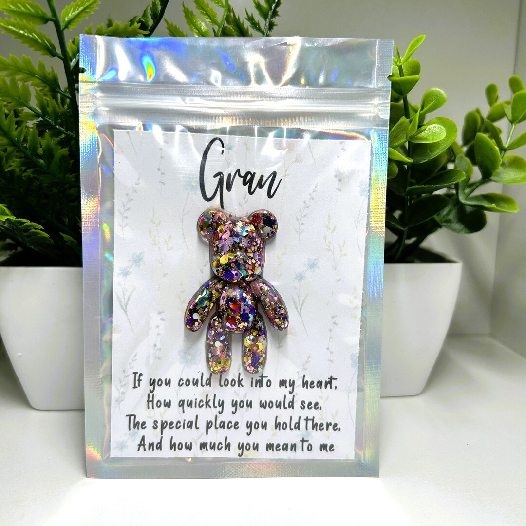 Little Pocket Hug Bear, Bear Hug for Gran, Grandma Hug Card, Nanny