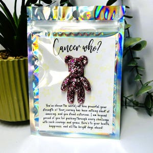 Carte Vous avez vaincu le cancer, ours guerrier du cancer, jeton de poche de félicitations, cadeaux de survivante du cancer pour elle, vous êtes si fort, ours câlin de poche