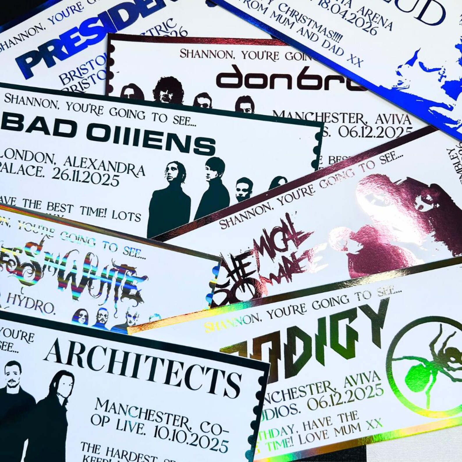 Personalised Souvenir Concert Ticket, Metal Music Memorabilia, Custom ...