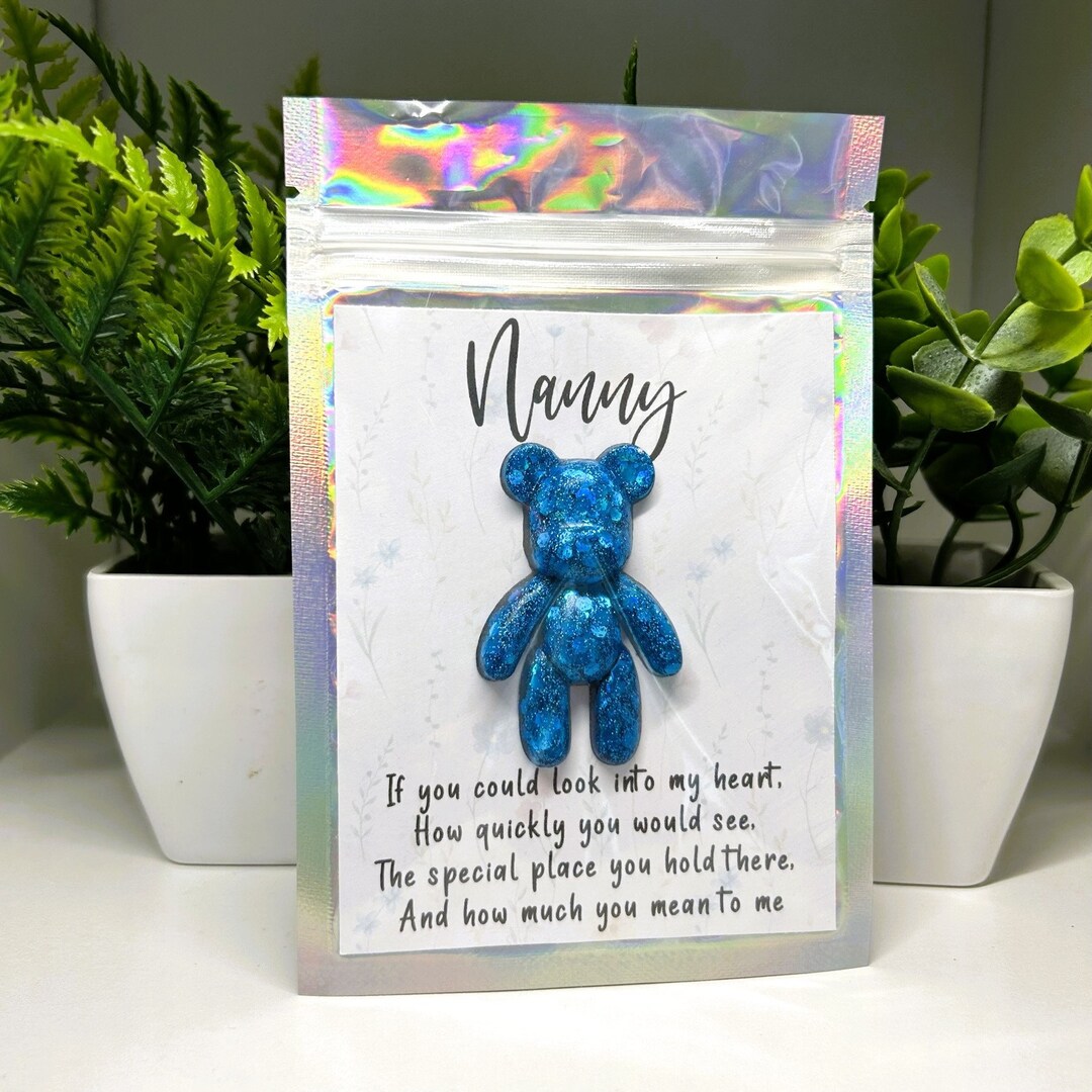 Little Pocket Hug Bear Bear Hug for Nanny Grandma Hug Card Etsy