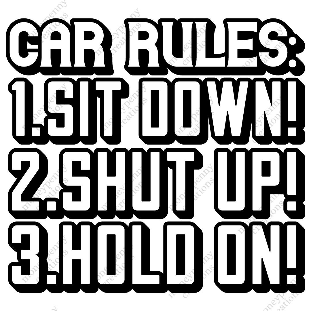 car-rules-bumper-sticker-funny-car-decal-bumper-stickers-for-etsy