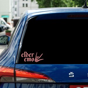 Elder Emo Car Decal: Rock & Metal Music Bumper Sticker