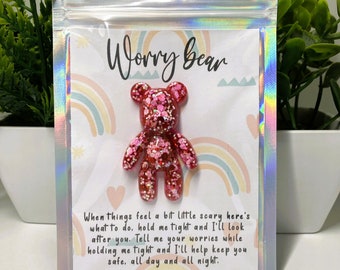 Worry Bear, Pocket Bear Hug, Angstcadeaus voor vrouwen, Worry Buddy, Kids Pocket Hug, Mental Health Positiviteit Cadeau, Angst Cadeau voor vriend