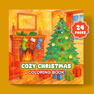 Christmas Coloring Book, 24 Kawaii Holiday Pages, Christmas Coloring Pages for Adults and Kids, Kids Printable Activity, Holiday Crafts