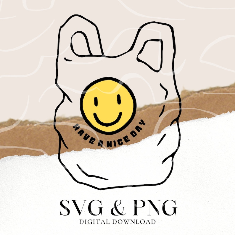 Have A Nice Day SVG - Thank You SVG - Shopping Bag SVG - Smiley Face