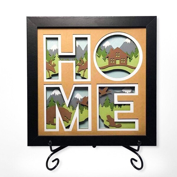 3D MOUNTAIN HOME SVG - for cricut - for silhouette 3D MOUNTAIN HOME SVG - for cricut - for silhouette