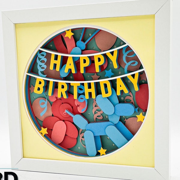 3D BALLON ANIMAL BIRTHDAY svg - Shadow box svg - layered cardstock svg - for cricut - for silhouette 3D BALLON ANIMAL BIRTHDAY svg - Shadow box svg - layered cardstock svg - for cricut - for silhouette