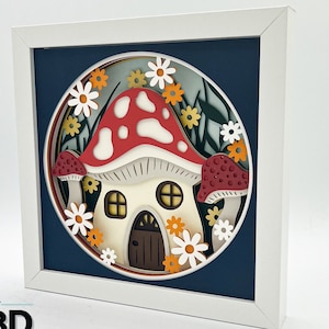 3D Pilz Haus SVG - Feenhaus Schatten Box svg - Layered Cardstock svg - für Cricut - für Silhouette