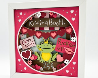 3D KISSING BOOTH Shadow Box svg - VALENTINE'S Day svg - for cricut - for silhouette