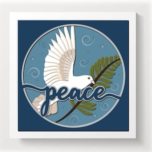 3D Peace SVG - 3D Colomba SVG - Shadow Box SVG - per Cricut - per Silhouette