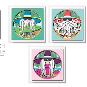 3D SUMMER Gnome Bundle -  Gnome svg - shadow box svg - for cricut - for silhouette