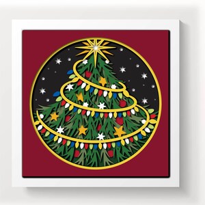 3D CHRISTMAS TREE Svg 3D Christmas Svg CHRISTMAS Shadow Box Svg for ...
