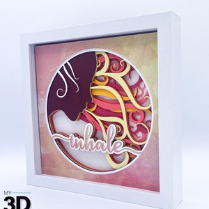 3D INHALE Shadow Box - for cricut - for silhouette