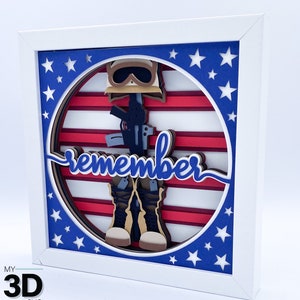 3D BATTLEFIELD CROSS SVG - Memorial Day Shadow box svg - road trip svg - cartolina em camadas svg - para cricut - para silhueta