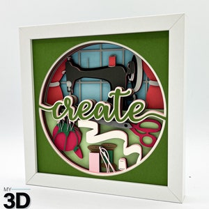 3D CREATE SEWING SVG - Shadow box svg - layered cardstock svg - for cricut - for silhouette