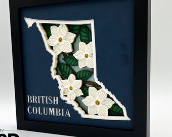 3D BRITISH COLUMBIA SVG - Pacific Dogwood svg -  for cricut - for silhouette