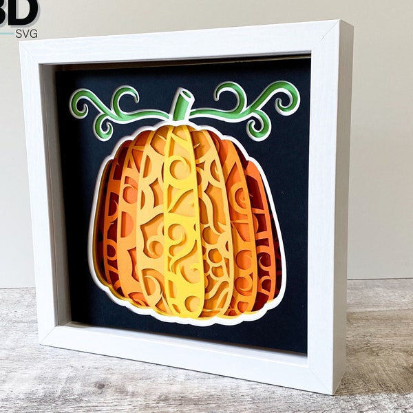3D PUMPKIN SVG - Fall svg- shadow box svg - for cricut - for silhouette