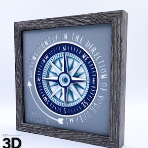 3D COMPASS GRADUATION Shadow Box svg - for cricut - for silhouette