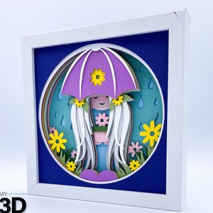 3D SPRING GNOME 3 svg -  SPRING svg - shadow box svg - for cricut - for silhouette