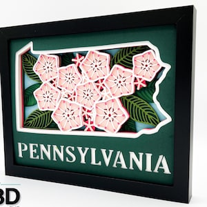 3D PENNSYLVANIA SVG - Berglorbeer svg - für Cricut - für Silhouette