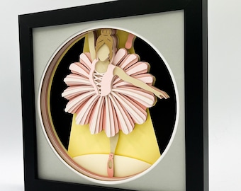 3D BALLERINA SVG -DANCER Shadow box svg -layered cardstock svg - for cricut - for silhouette