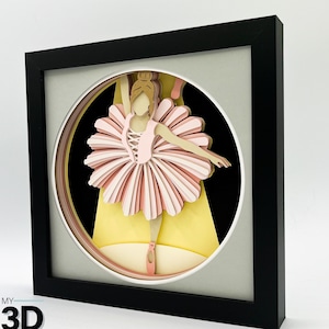 3D BALLERINA SVG -DANCER Shadow box svg -layered cardstock svg - for cricut - for silhouette