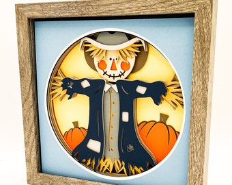 3D SCARECROW svg - FALL shadow box svg - for cricut - for silhouette