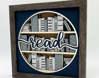 3D READ svg - 3D TEACHER svg - shadow box svg - for cricut - for silhouette