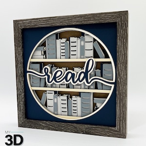 3D READ svg - 3D TEACHER svg - shadow box svg - pour cricut - pour silhouette