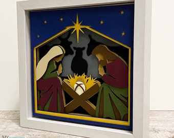 3D NATIVITY Shadow Box - 3D CHRISTMAS svg - for cricut - for silhouette