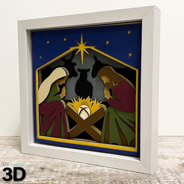 3D NATIVITY Shadow Box - 3D CHRISTMAS svg - for cricut - for silhouette 3D NATIVITY Shadow Box - 3D CHRISTMAS svg - for cricut - for silhouette