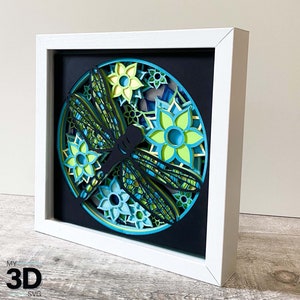 3D DRAGONFLY SVG - dragonfly svg - shadow box svg - layered svg - for cricut - for silhouette
