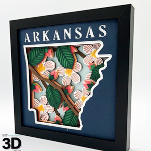 3D ARKANSAS SVG - Apple Blossom svg - pour cricut - pour silhouette