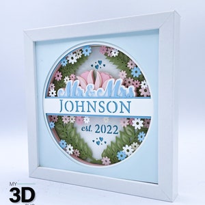 PERSONALIZOWANY ŚLUB 3D Shadow Box svg - dla cricut - dla sylwetki