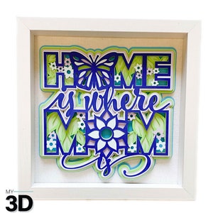 3D Mom SVG - Home is where Mom is svg - 3D Cardstock svg - für Cricut - für Silhouette