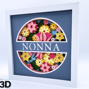 3D CUSTOMIZABLE MOTHER'S DAY shadow box svg - for cricut - for silhouette