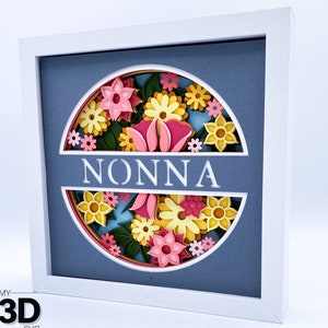 3D CUSTOMIZABLE MOTHER'S DAY shadow box svg - per cricut - per silhouette