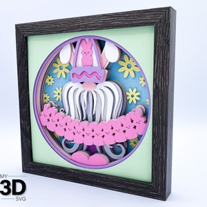 3D EASTER GNOME 1 svg - Pâques svg - lapin de Pâques svg - shadow box svg - pour cricut - pour silhouette