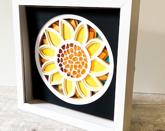 3D Sunflower SVG - layered shadow box svg - for Cricut - for Silhouette