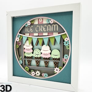 3D ICE CREAM TRUCK svg - Sommer Schatten Box svg - Layered Cardstock svg - für Cricut - für Silhouette