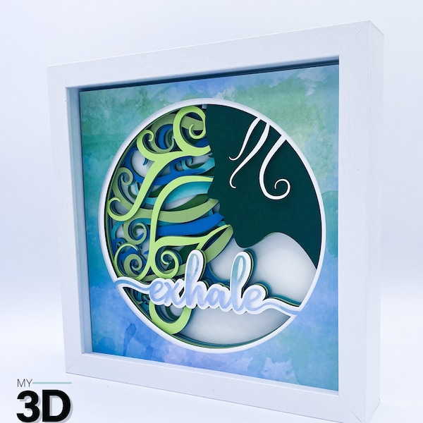 3D EXHALE Shadow Box - for cricut - for silhouette