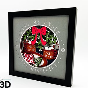 3D MISTLETOE svg - 3D Christmas svg - CHRISTMAS shadow box svg - pour cricut - pour silhouette