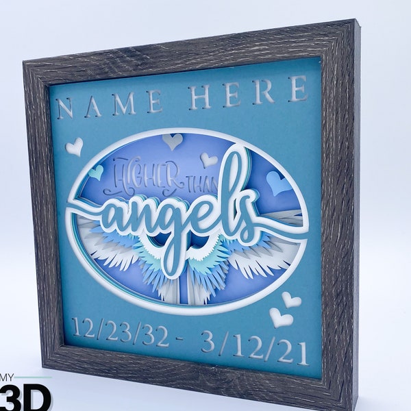 CUSTOMIZABLE 3D Grief Shadow Box svg - for cricut - for silhouette