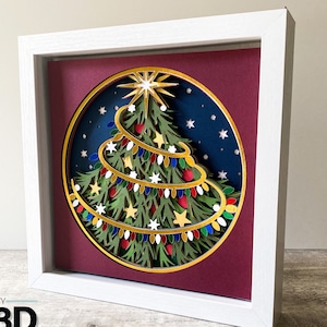 3D CHRISTMAS TREE svg - 3D Christmas svg - CHRISTMAS shadow box svg - for cricut - for silhouette