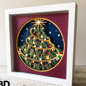 3D CHRISTMAS TREE svg - 3D Christmas svg - CHRISTMAS shadow box svg - pour cricut - pour silhouette