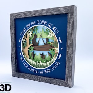 FÊTE DES PÈRES 3D FISHING svg - Shadow box svg - couches cartonnées svg - pour cricut - pour silhouette